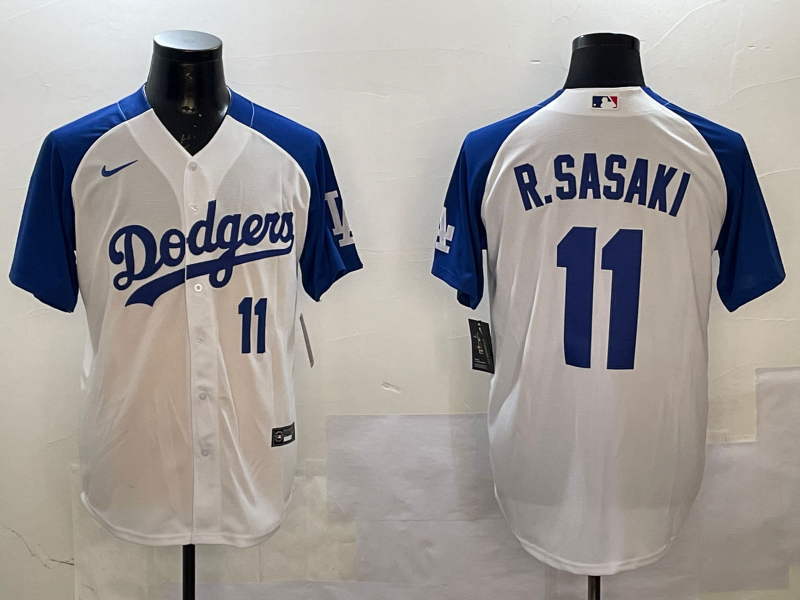 Men Los Angeles Dodgers #11 R Sasaki white 2025 MLB nike jersey style 6->los angeles dodgers->MLB Jersey